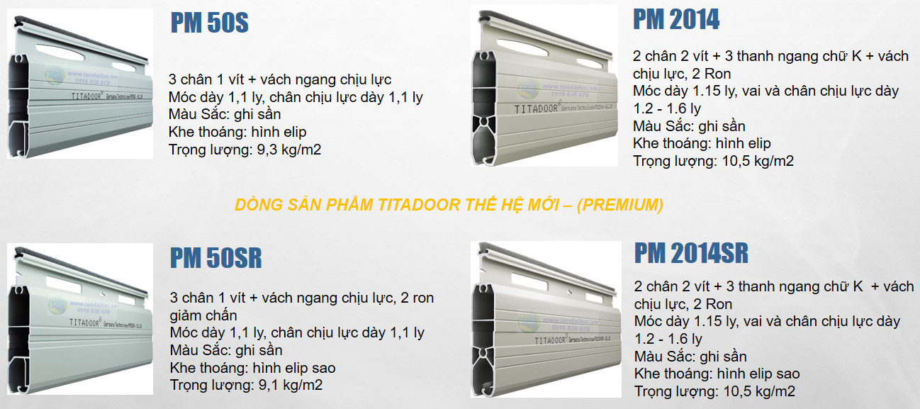 cửa cuốn đức titadoor thế hệ mới 50S 50SR 2014 2014r